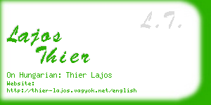 lajos thier business card